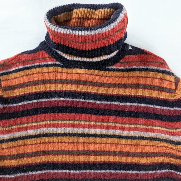 Oxford Fulham Retro Lambswool Stripe Turtleneck Sweater - Picture 2 of 8